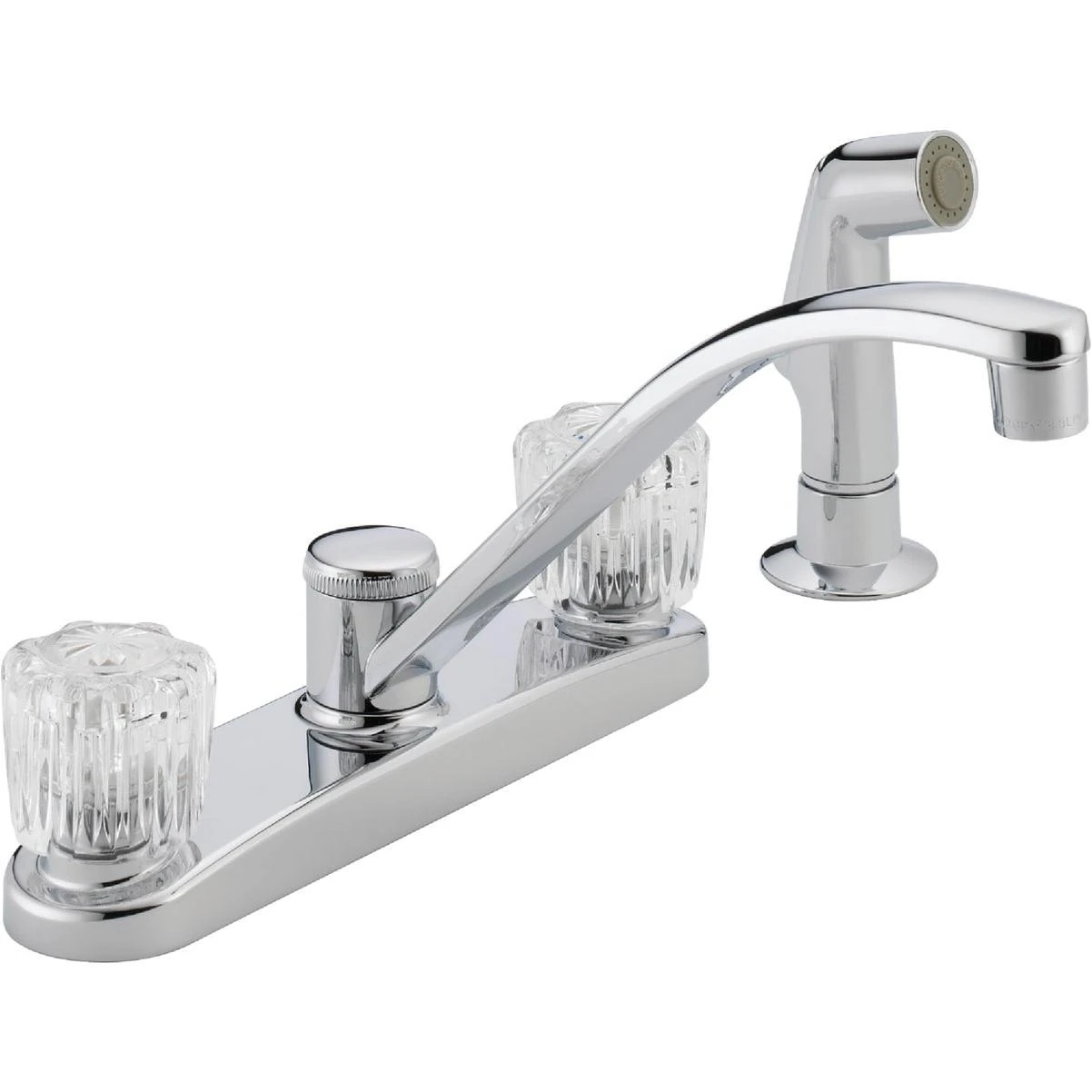 Delta P99501lf Two Handle Kitchen Faucet With Side Spray In Chrome Finish