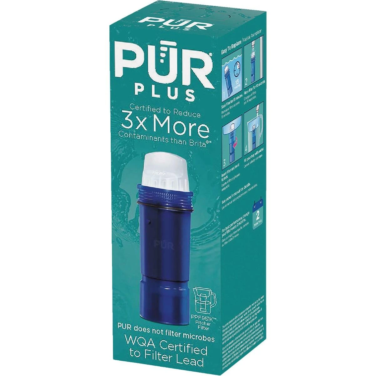 PUR PLUS Lead Reducing Water Pitcher Replacement Filter Cartridge