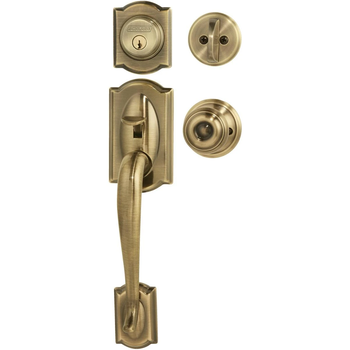 Schlage Antique Brass Entry Door Handleset