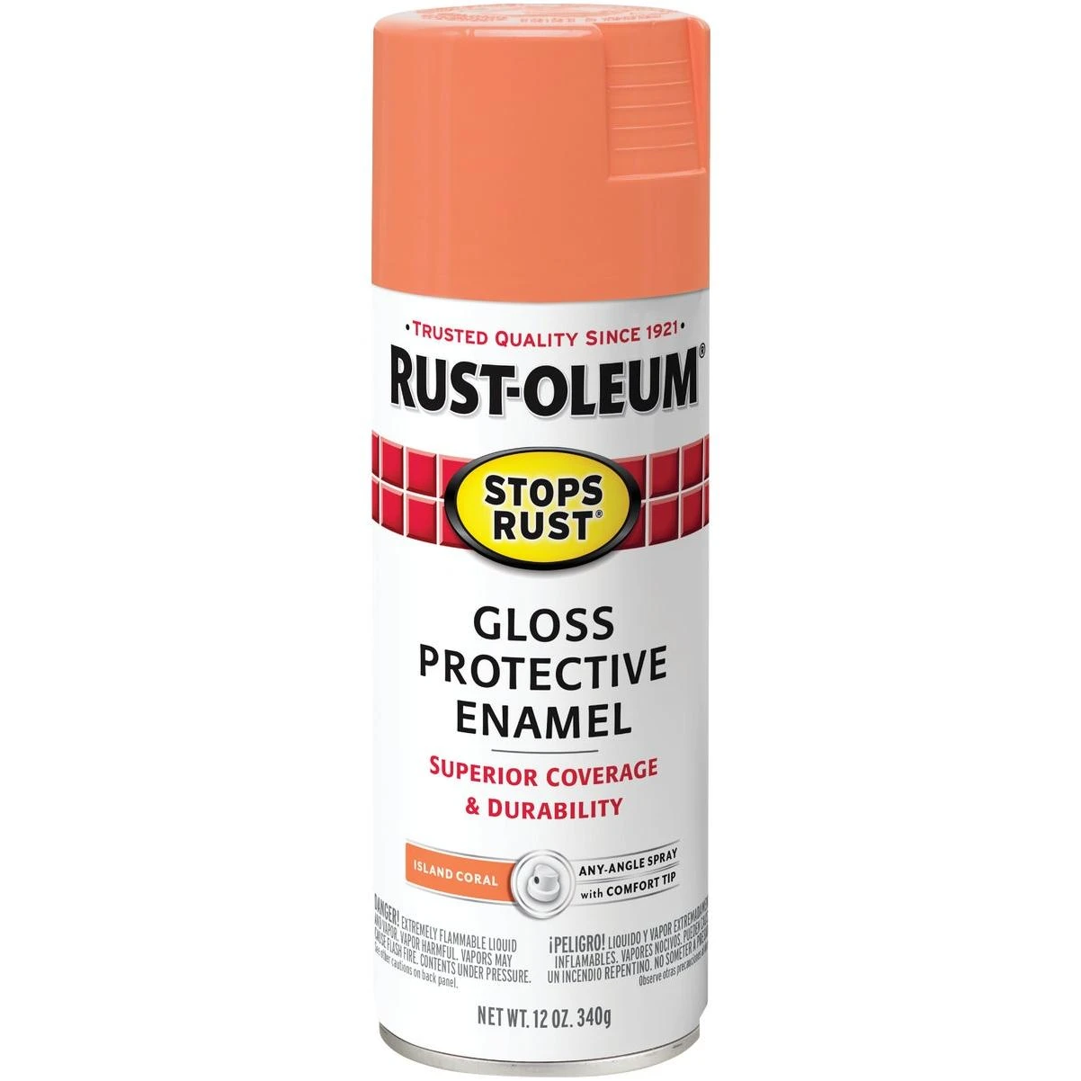 Rust-Oleum Stops Rust Gloss Island Coral 12 Oz. Protective Enamel Spray Paint