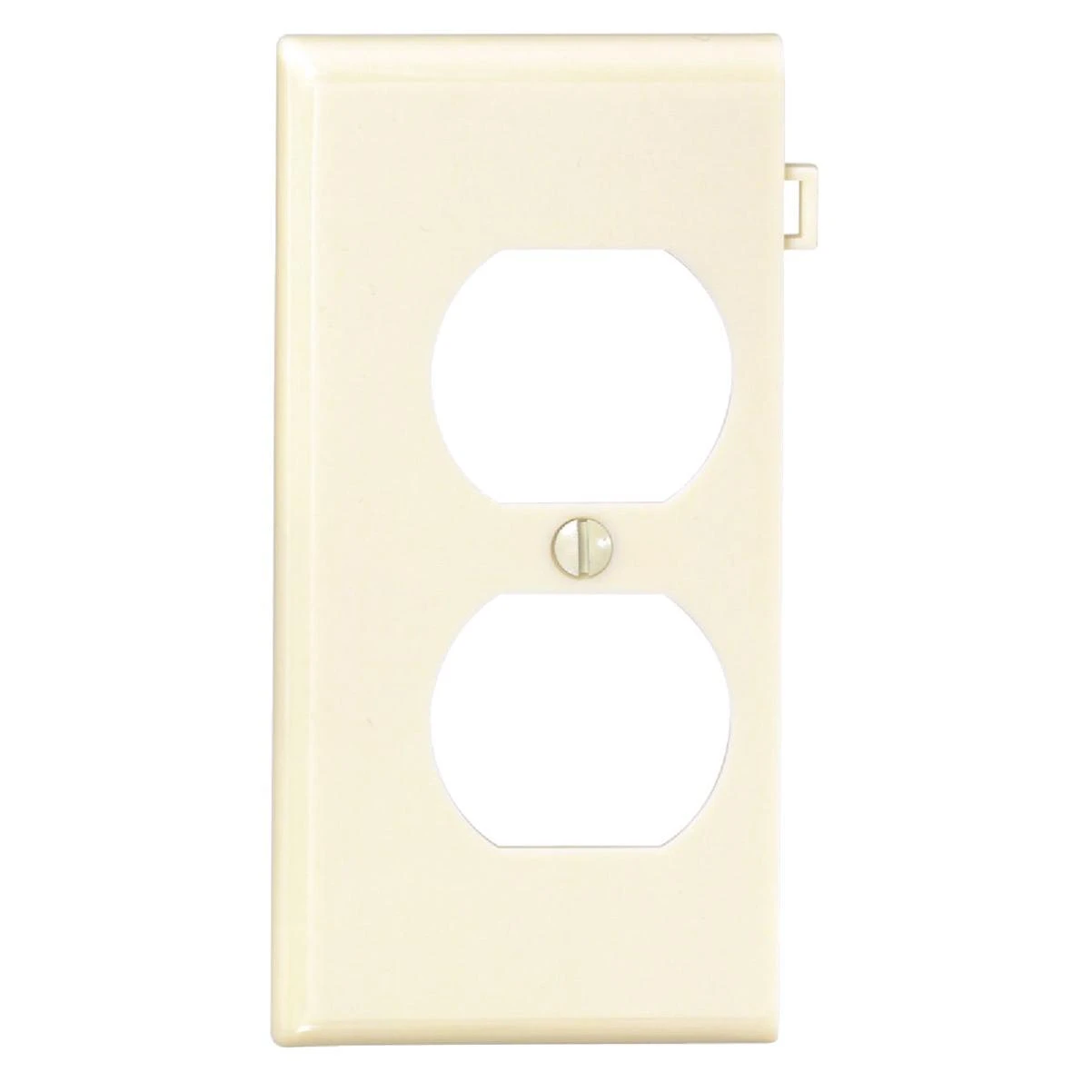 Leviton Duplex End Sectional 1-Gang Plastic Outlet Wall Plate, Ivory