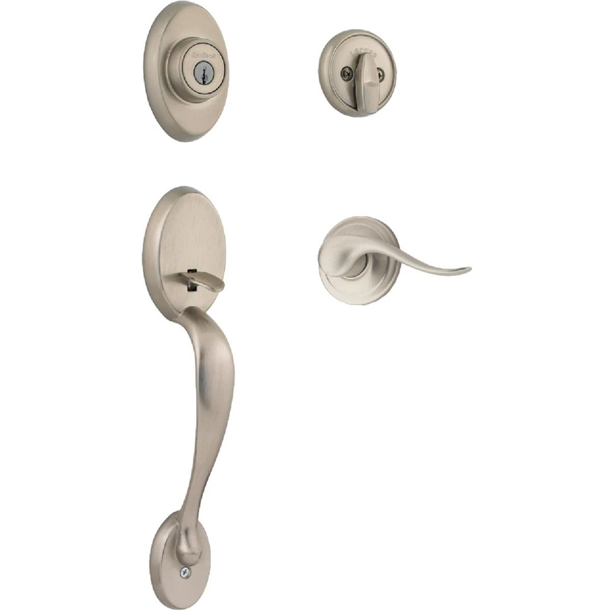 Kwikset Signature Series Chelsea Satin Nickel Entry Door Handleset with Smartkey & Tustin Lever