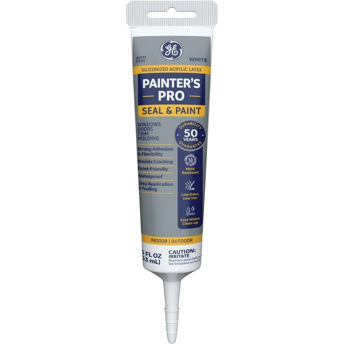 GE Siliconized Acrylic Painter's Pro 5.5 Oz. White Latex Caulk