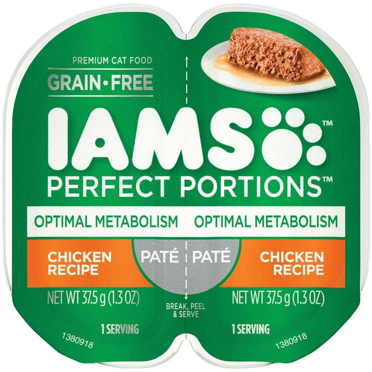 Perfect Portions Cat Food Tray, Optimal Metabolism, Pate Chicken, 2.6-oz.