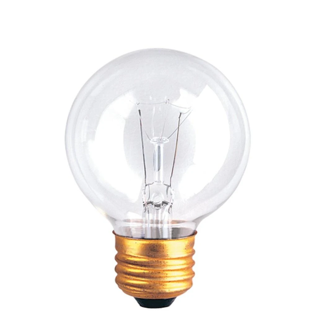 Bulbrite 25G19CL 25W G19 Globe 125V Medium Base Light Bulb, Clear