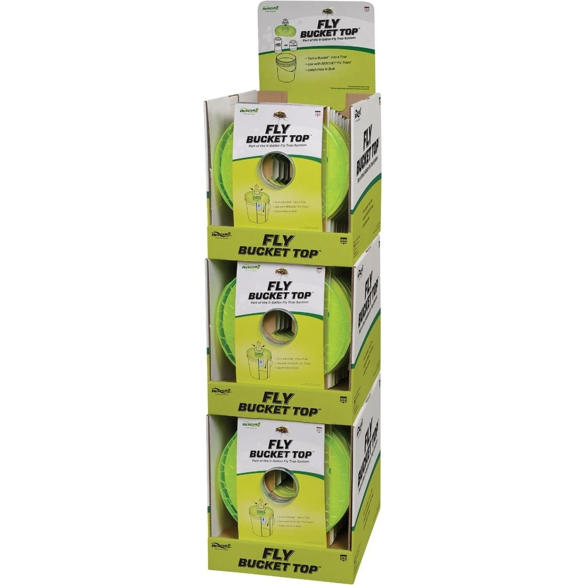Rescue Fly Bucket Top Floor Display (24-Count)