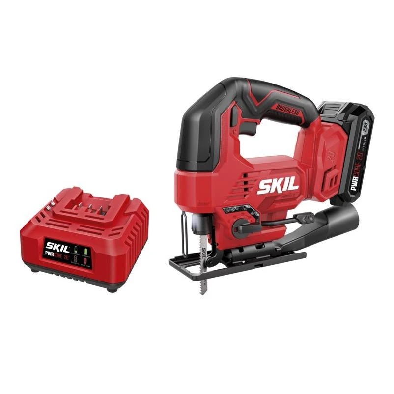 SKIL 20V PWR CORE 20 Brushless Cordless Jig Saw Kit with Battery & Charger