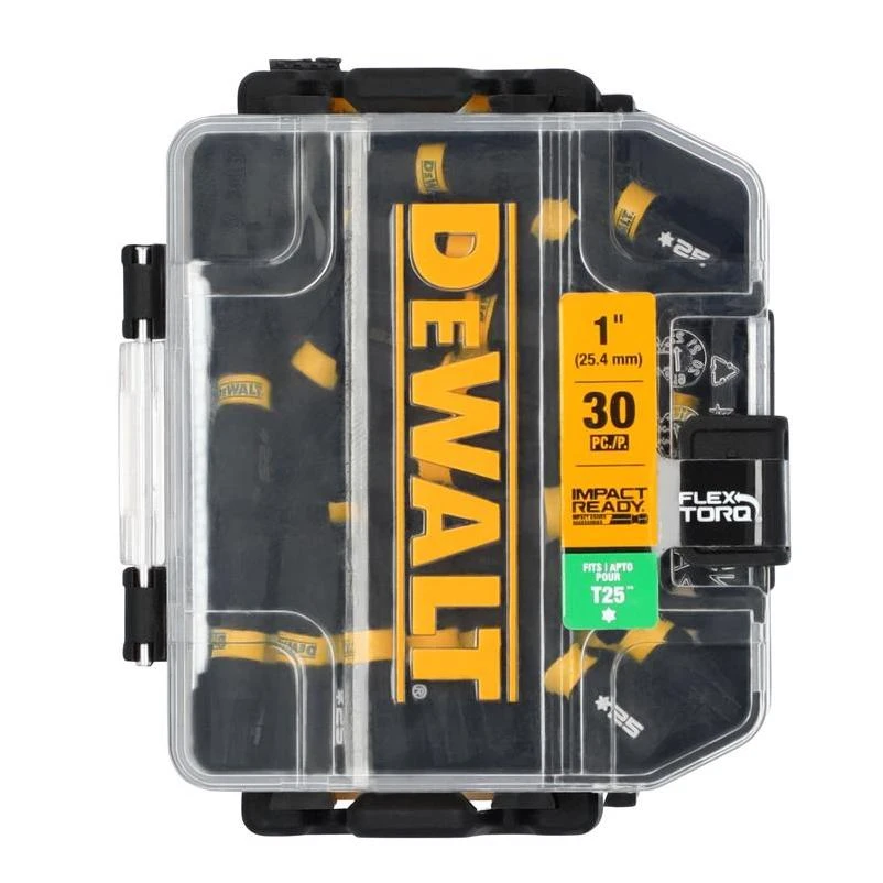 DEWALT FlexTorq Impact Screwdriver Bit – T25 Torx, 1/4" Hex Shank, 1‑in Steel