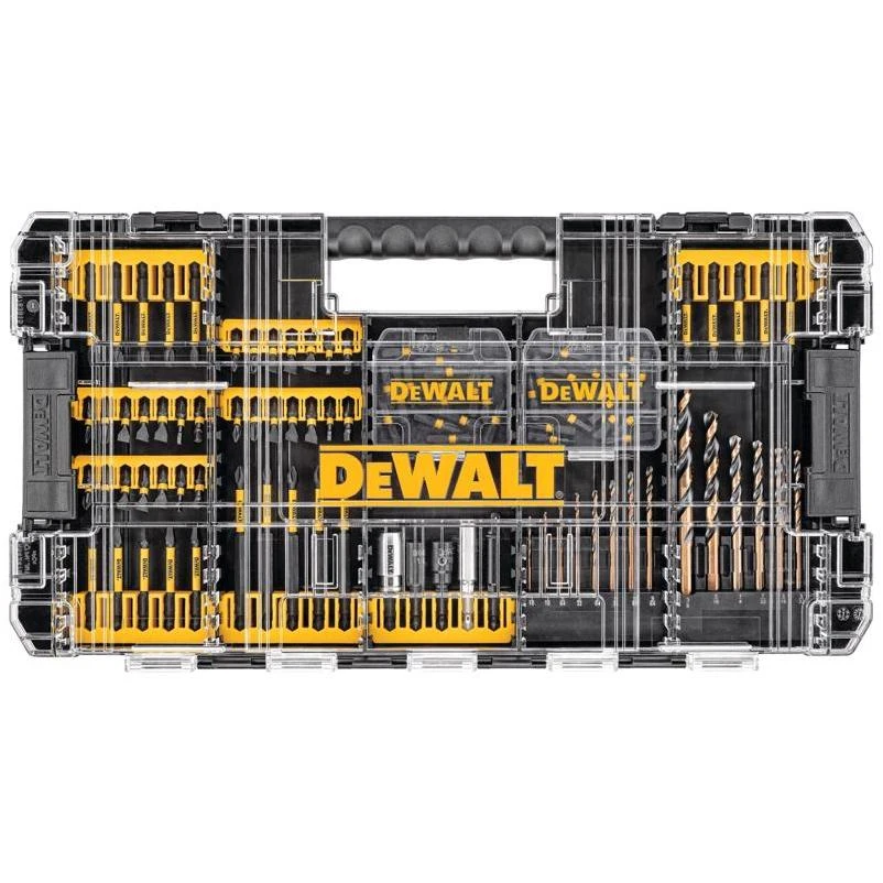 DEWALT FlexTorq 100‑Piece High‑Speed Steel Screwdriver Bit Kit – Black Oxide, Black/Yellow