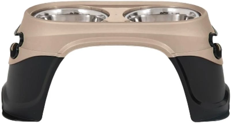 Elevated Pet Bowls, Black/Tan