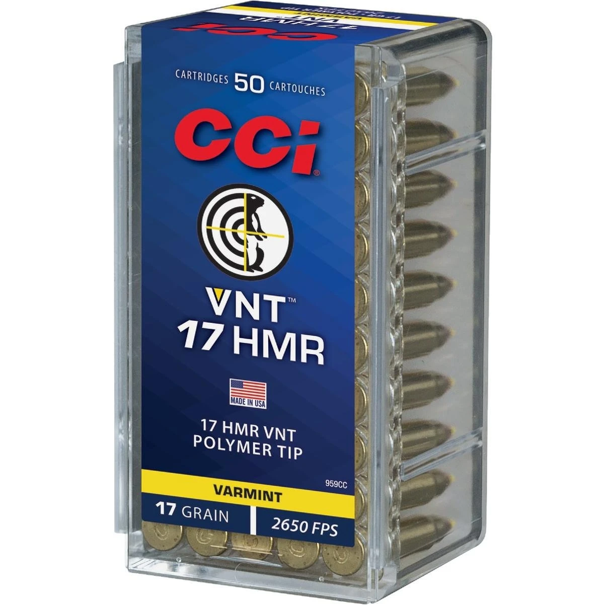 17 Hmr 17 Grain Varmint Tipped Rimfire Ammunition Cartridges - 50 Rounds