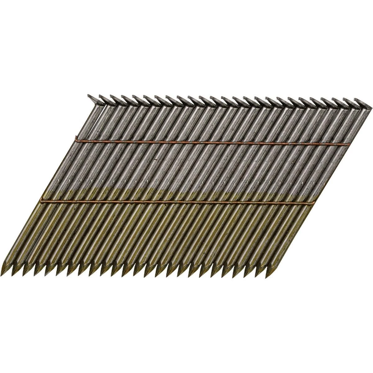 Stainless Steel 2-3/8" 11.5‑Gauge Framing Nail – Brite Finish, Offset Round Head, Ring Shank – 28° Nail Gun Compatible