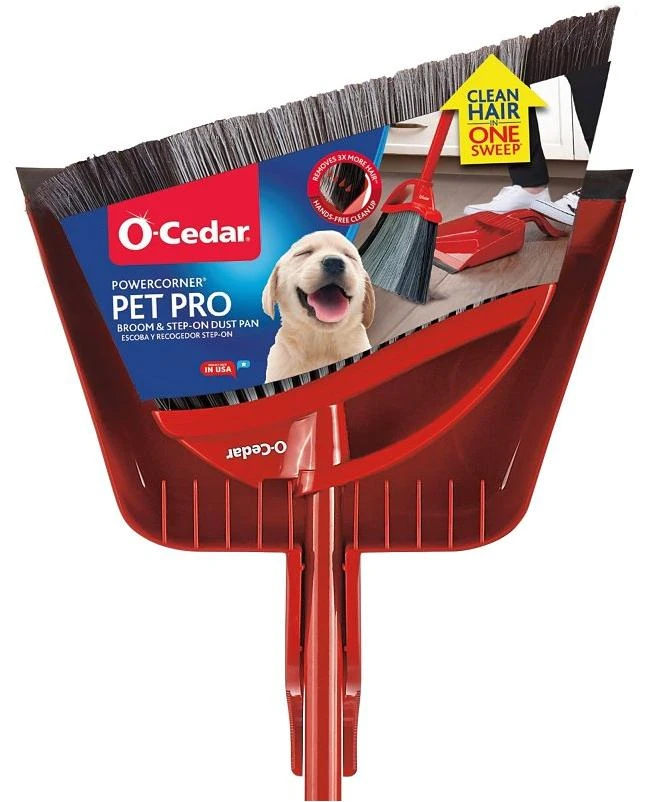 BROOM PET W/ STEP ON DUST PAN