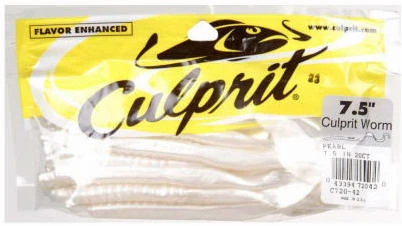 Worm, Pearl White Plastic, 7-1/2-In., 18-Ct.
