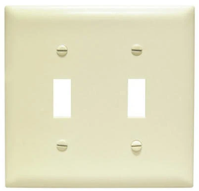 Pass & Seymour Ivory 2-Toggle Nylon Wall Plate