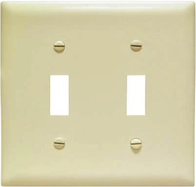 Pass & Seymour Ivory 2-Toggle Nylon Wall Plate