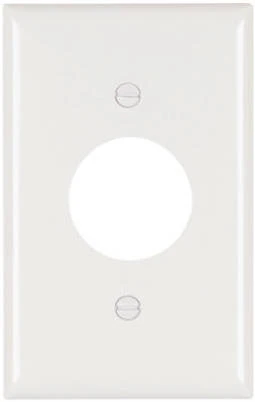 Pass & Seymour Wall Plate, 1-Gang, Single Outlet, White Nylon