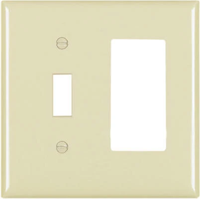 Pass & Seymour Ivory 1-Toggle & 1 Decorator Opening Nylon Wall Plate