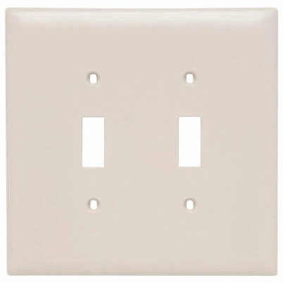Pass & Seymour 2-Toggle Switch Opening Nylon Wall Plate, 2-Gang, Almond