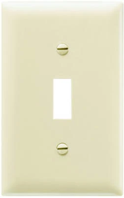 Pass & Seymour Wall Plate, 1-Gang, Single Toggle, Ivory Nylon