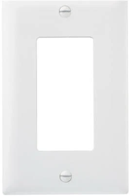 Pass & Seymour 1-Gang Wall Plate, 1 Decorator Opening, White Nylon