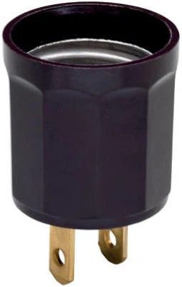 Pass & Seymour 660-Watt Brown Outlet To Lampholder Adapter