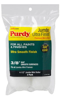 Ultra Finish Jumbo Mini Paint Roller Cover, 4-1/2 x 3/8 In. Nap, 2-Pk.