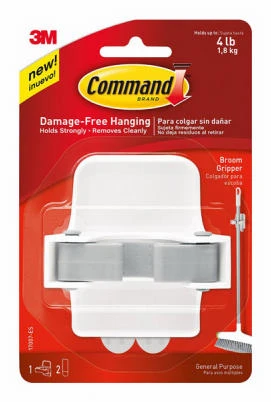 Command Broom Gripper Hook, White