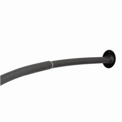 Curved Shower Curtain Tension Rod, Matte Black, 42 to 72 In.