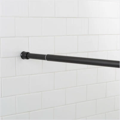 Shower Curtain Tension Rod, Matte Black, 41 to 73 In.