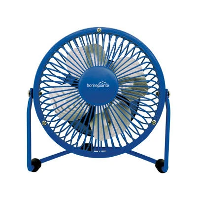 High-velocity Personal Fan, Dual Usb/120-volt, Blue, 4-inch, Model Czhv4bltv