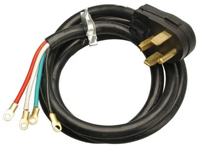 Dryer Electrical Cord, 10/4 SRDT Black Round, 6 Ft.