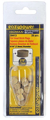 Flat Head Plug, 5/16 In., 20-Pk.