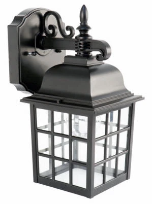 Outdoor Security LED Lantern, 11-Watts, 8-In. Black, 2-Pk.