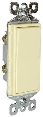 Pass & Seymour Decorator Light Switch, Single-Pole 15A 120/277V, Ivory