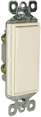 Pass & Seymour Single Pole Decorator Switch, 15A 120/277V, Light Almond