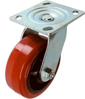 Red Poly Wheel, Swivel Caster, 5 In.