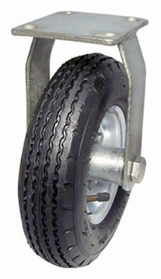 Rigid Caster, Pneumatic Wheel, 12 In.
