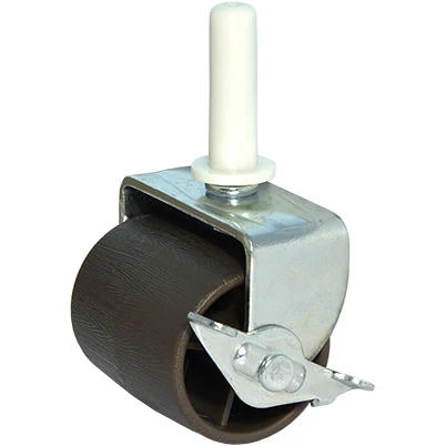 Wheel Stem Caster With Brake, Brown, 2-In., 2-Pk.