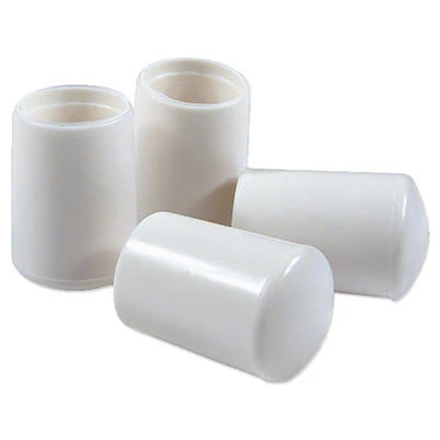 Furniture Leg Tip, White Vinyl, 1/2-In., 4-Pk.