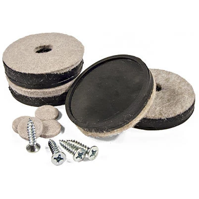 Furniture Glides, Felt, Round, Screw-On, 1.5-In., 4-Pk.