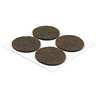 Furniture Pads, Self-Adhesive, Brown Felt, Round, 1-In., 4-Pk.