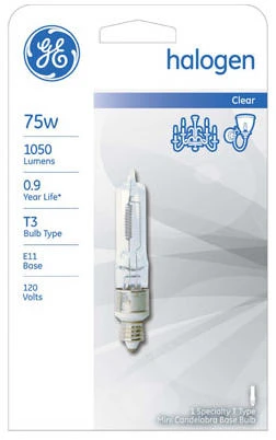 Halogen Quartz Light Bulb, 75 Watt