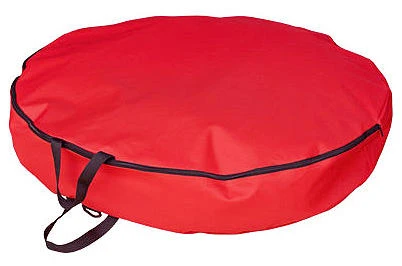 Artificial Wreath Storage Bag, Red Polyester, 30 In.