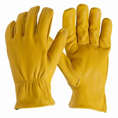 Deerskin Gloves, Elastic Wrist, Men's Medium