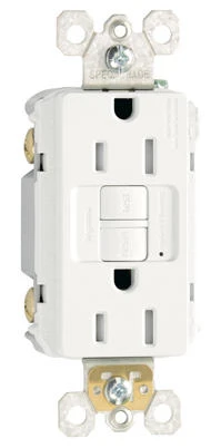 Pass & Seymour GFCI Receptacle, 15A, White