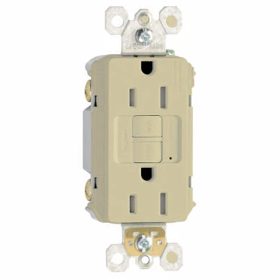 Pass & Seymour GFCI Receptacle, 15A, Ivory