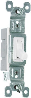 Pass & Seymour 1-Pole Toggle Switch, 15A/120V, White, 10-Pk.