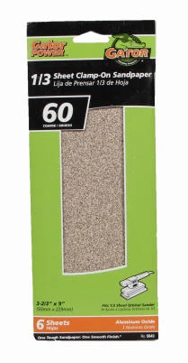 Sanding Sheets, Aluminum Oxide, 60-Grit, 3-2/3 x 9 In., 6-Pk.