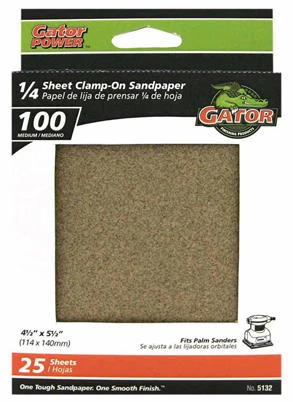 Sanding Sheets, Aluminum Oxide, 100-Grit, 4.5 x 5.5-In., 25-Pk.